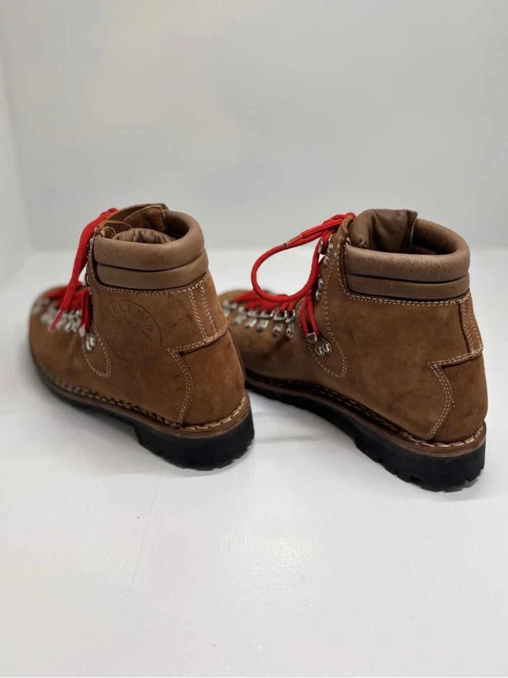 Stellina Made in Italy Hiking Boots Vibram Sole Brown Leather Alpine Mens US 8